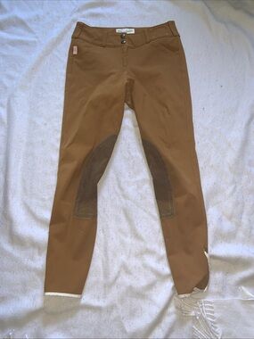 The Tailored Sportsman TROPHY HUNTER Riding Breeches SADDLE TAN Knee Patches 26R